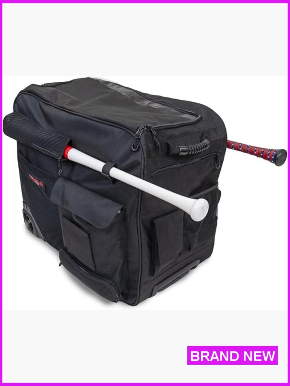 Rolling Bucket Bag for Baseball Softball Gear Holds 2 Buckets Wheels